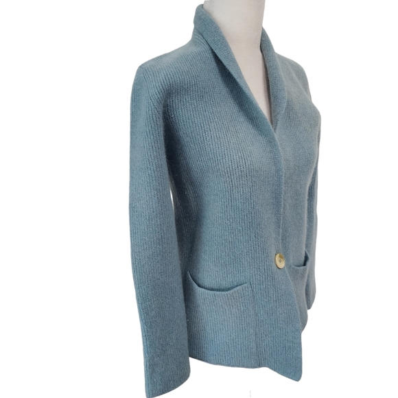 Vintage Adele Joyce Wool Angora Blend Single Button Cardigan Jacket - Picture 3 of 9